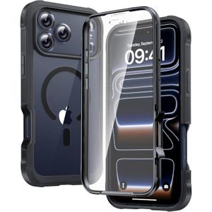 Diaclara Magnetic Designed for iPhone 17 Pro Max Case Full Body Bumper,[Compatible with MagSafe] Military Drop Proof Cover with Built-in Touch Sensitive Anti-Scratch Screen Protector, Black