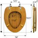 Oak Veneer Wood Elongated Toilet Seat, Heavy-Duty, US Stardard