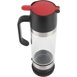 Honey Dispenser, Leakproof Drip Proof 300ml Multipurpose Syrup Dispenser Heat Proof Glass Sealed Honey Container Jar with Handle for Coffee Syrups, Sauces (Black)
