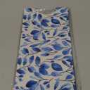 Watercolor Blue Leaves Sink Faucet Absorbing Mat Sink Splash Guard Faucet Mat Draining Mat Fast Drying Sink Protectors for Kitchen and Bathroom 5.5"24"