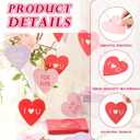 48 Set Valentine's Day Conversation Heart Cards Bulk with Envelopes and Hanging Rope Unique Shaped Greeting Cards Gift Hanging Ornament for Holiday Decoration