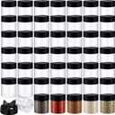 50 Pack 4 oz Spice Jars Plastic Clear Empty Bottles with Shaker Lids Bulk Reusable Seasoning Containers for Herbs Spices Powders Glitter
