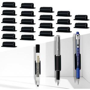 20Pcs Adhesive Pen Holder, Multi-functional Silicone Pencil Holder, Marker Holder Sticky Pen Holder for Desk, Rubber Marker Holder with Back Adhesive, for School Office Desk Accessories