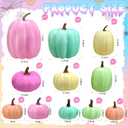 16 Pcs Thanksgiving Fake Pumpkins Fall Decor Colorful Foam Artificial Pumpkin Fall Party Decorations Harvest Assorted Size Faux Foam Decor for Thanksgiving Autumn Halloween Party(Pastel Color)
