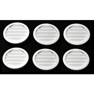 2.5" Round Plastic Louver Soffit Air Vent Reptile Screen Grille Cover (6, White)