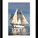 PEALSN 12x16 Picture Frame, Display Pictures 8.5x11 with Mat or 12 x 16 Without Mat for Wall Mounting Display, Photo Frames, Diamond Art Frames, Black