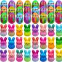 24 Pack Prefilled Easter Eggs with Easter Bunny Slow Rising Squishy Toys Inside Toys for Kids Girls Boys Easter Basket Stuffers Gifts Party Favors