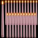 Macarrie 24 Packs Flameless Taper Candles Battery Operated Fake 11 Inch Long Candle Light LED Flameless Candlesticks Flickering Tapered for Wedding, Halloween, Christmas (Rose Gold)