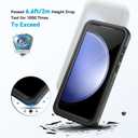 Lanhiem for Samsung Galaxy S23 FE Case, IP68 Waterproof Dustproof with Built-in Screen Protector, Heavy Duty Full Body Protective Phone Case for Galaxy S23 FE 5G, Black