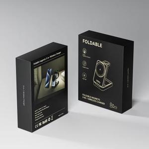 New 4-In-1 Foldable Magnetic Wireless Charger 15W With LED Light, Multifunctional Flexible Phone Stand