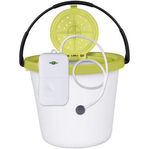 Flambeau Outdoors 6084FA 8 Qt. Insulated Bait Bucket with Water Resistant Aerator One Combo Pack, Live Bait Bucket and Aerator, Lime Green/White