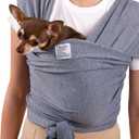 Dog Sling Carrier for Small Dogs - Anti-Anxiety Cat Sling, Puppy Pouch - Pet Sling in Gray Black Blue Green Pink Yellow (Gray, 6 FT×1 FT)