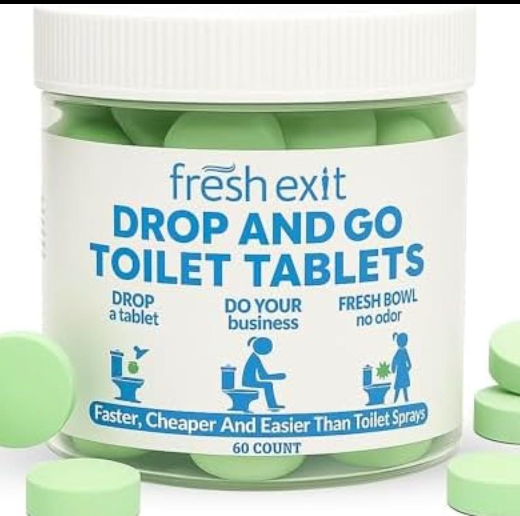 Toilet Deodorizer Tablets – Drop One In and Go – 60 Count Citrus Scent – Odor Elimination for Bathroom – Replaces Toilet Spray – Long Lasting – Fresh Bowl Freshener