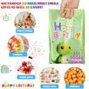 3 x QOIUSO 50 Pcs Birthday Party Favor Bags for Boys & Girls: Lovely Happy Birthday Goodie Bags with Handles for Return Gift Wrapping, Packaging Candy Treat Toys and Party Favors (6.5 x 9.8 Inches)