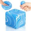 3 Pcs Stress Cube Bulk Ice Cube Stress Ball Anxiety Relief Soft Squeeze Sensory Ball for Party Favors Prizes Goodie Bag Stuffers (Ocean Blue)