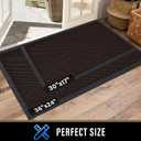 PLEASOR Front Door Mat Indoor Outdoor Entrance, Sturdy Natural Rubber Doormat, Resists Dirt and Absorbent, Low Profile Welcome Mat for Outdoor Entry, 17x30, Brown (2'6" x 1'5" (Rectangular))