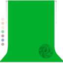 Green Screen Backdrop for Photoshoot, Professional Photo Backdrop Background Curtain for Product PhotographyPortraits, Wedding, Party, Live Streaming Video Recording 8X10 FT (Background Only)