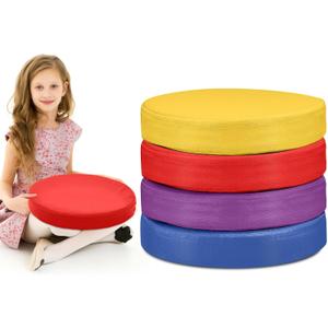 Juexica 4 Pcs Extra Thick Flexible Seating Floor Cushions Assorted Colored Pillow Floor Cushions for Classroom Soft Flexible Seating for Kids Learning Sitting Daycare School Chair (Bright Colors), 13.8 x 13.8 x 2 inches