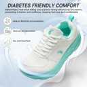 Women's Orthopedic Diabetic Wide Toe Box Walking Shoes: Comfortable Arch Support Plantar Fasciitis Orthotic Swollen Sneakers, Casual Flat Feet Tennis Walking Shoes for Foot Heel and Pain Relief, Size 8.5