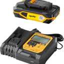 Mellif 20V 4.0Ah Battery and Fast Charger Kit, Replacement for DeWalt 20V MAX Battery and Charger, Compatible with DeWalt and Mellif Tools, Smart Charging with LCD Display