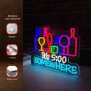 Its 5 O'clock Somewhere Neon Sign Bar Signs for Home Bar Decor Beer Bar Pub Recreation Game Room led Wall Party Birthday Decoration man cave gift for men.Smart plug timer compatible USB-Powered（15.3“*12.4”）