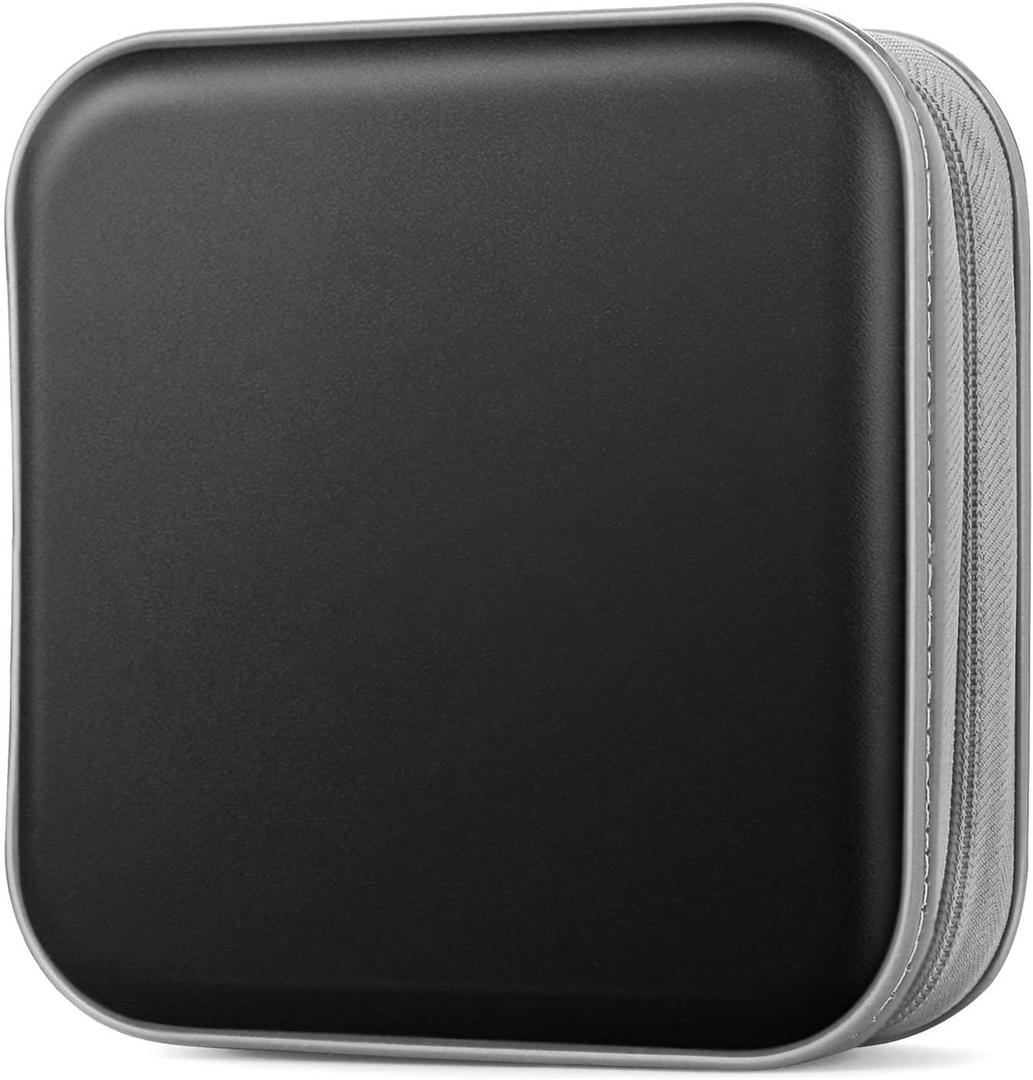 CD/DVD Case Wallet, 48 Capacity, Black, Plastic, Portable, Lightweight