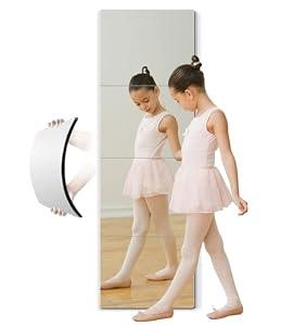 quegau Full Length Safety Shatterproof Mirror for Kids, Plastic Wall Mirror Made of Acrylic Plexiglass, 4 Pcs 12" x14", Long Bedroom Door Closet Mirror for Home Gym Body Workout