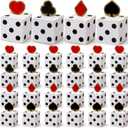24 Pcs Casino Birthday Treat Boxes Casino Party Table Centerpieces Poke Theme Party Decorations Dice Candy Goodie Gift Containers for Las Vegas Night Birthday Gift, 4x4x4 Inch