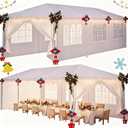HOTEEL 10x30 Party Tent with 8 Removable Sidewalls for Parties, Weddings, BBQ, Baby Shower, Waterproof Outdoor Event Canopy, Patio Camping Gazebo, Carpas para Fiestas, White