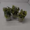 Der Rose 3 Pack Mini Potted Fake Plants Artificial Plastic Eucalyptus Plants Topiaries for Home Office Desk Farmhouse Room Bathroom Decor (Grey)