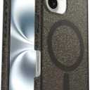 OtterBox iPhone 16 (Only) - Symmetry Clear Series+ Case - Stardust Night (Silverflake/Trans Black) - Snaps to MagSafe - Ultra-Sleek - Raised Edges Protect Camera & Screen - Non-Retail Packaging