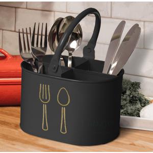 Metal Cutlery Holder & Spoon Stand for Kitchen, Spoon Holder for Kitchen, Cutlery holder for dining table (Black Matt)