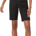 Amazon Essentials Women's Mid-Rise Slim-Fit 10" Inseam Bermuda Khaki Short (2, Black)