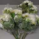 Zeyune 12 Bundles Artificial Peonies Flowers Artificial Silk Rose Faux Dahlia Fake Chamomile Hydrangea Bouquet Bulk for Vase Home Wedding Centerpiece Party Decoration(Cream White,Classic)