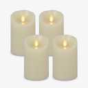 Luminara - Flameless LED Battery Operated Flickering Pillar Candles - Ivory - Pack of 4-3x4.5 - Realistic Moving Flame Real Wax Indoor/Outdoor Decor