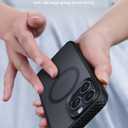 Lamicall Magnetic Case for iPhone 16 Pro Max, for Magsafe - [Anti-Slip Edge] Military Grade Shockproof Protection Translucent Hard Slim Magnet Protective Cover for iPhone 16 Pro Max 6.9 inches (Black)