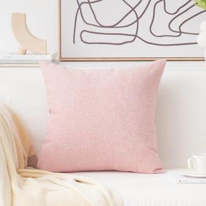Home Brilliant 24x24 Pillow Covers Decorative Lined Linen Euro Sham Blush Pink Cushion Case for Floor, 60 x 60 cm, Baby Pink