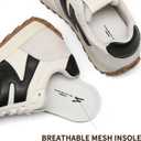 somiliss Wide Toe Sneakers for Women Breathable Fabric Leather Suede Upper Non-Slip PU TPR Outsole Walking Shoes Tennis Running Fashion Sneakers (6.5 Wide, Black)