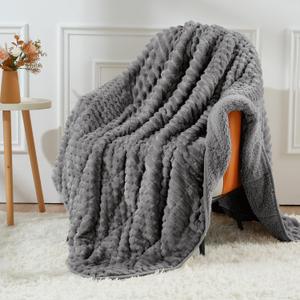 Uttermara Fleece Weighted Blanket for Adults Queen Size 20lbs, Soft Sherpa Weighted Blankets for Sleeping and Calming, Fuzzy Heavy Blanket for Bed and Couch, 60 x 80 Inches, Grey