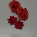 Rose Hair Clip Flower Hairpin Brooch Floral Clips, 4 Pcs Fabric Rose Flowers Hair Clips Mexican Hair Flowers Pin up Headpieces for Woman Girl Wedding Party Mother's Day (Red)