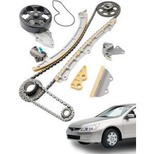 Timing Chain Kit 2.4 L, w/ Water Pump, Compatible with 2003-2007 Honda Accord, 2002-2009 Honda CRV, 2003-2011 Honda Element, 2004-2008 Acura TSX, L4 2354CC DOHC 16V VTEC, Engine Code K24A4 K24A8
