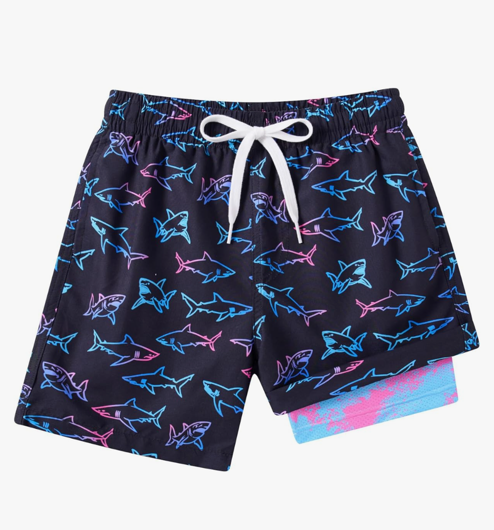 Boys Swim Trunks with Compression Liner Swimming Shorts Quick Dry Bathing Suit for 5-6 Years