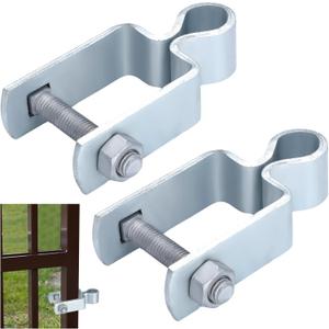 Dansydaisy 2 Pcs 1" x 1" Square Post Female Hinges 5/8'' Pintle Square Chain Link Fence Gate Post Galvanized Steel Hinge with Bolts and Nuts for Repairing and Replacing Fence Gate(Silver)