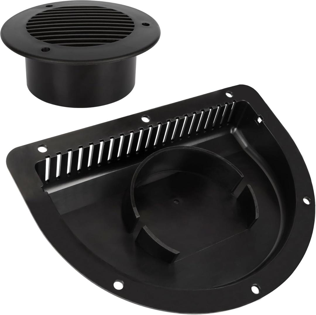 Lonffery Trailer Vent - RV Vent Covers for Trailer - RV ATV Cycle Truck Cargo Work Trailer Side Air Vents (1Pack, Black)