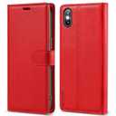 VEGOSCASE for iPhone Xs max Wallet Case, [RFID Blocking] PU Leather Flip Cover with Card Holder, Magnetic Shockproof Phone Case for iPhone Xs max, Red