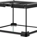 Mini Glass Terrarium Tank 8"x8"x6" with Top-Opening Mesh Lid, 360 Clear View, Ventilated Enclosure for Tarantulas, Jumping Spiders, Isopods, Froglets, & Small Reptiles