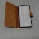 DuckSky for iPhone 14 Pro Max 6.7" Genuine Leather Wallet caseRFID Blocking4 Credit Card HolderReal Leather Flip Folio Book Protective Cover Women Men for Apple 14 ProMax 5G Phone case Khaki