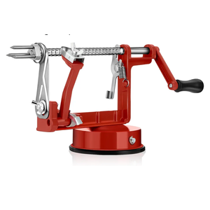 Apple Peeler Corer,Apple Slicer With Stainless Steel Blades,Fruit Cutter Machine, Convenient and Funny, Creative Kitchen Tool Gift for Baking Lover,(Red）