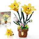 Flowers Botanicals Lily Building Set, Artifical Plants Bonsai Building Blocks Toys for Adults,Indoor Home Office Decor, Mother's Day Birthday Gifts for Women Girls 8-12 (296Pcs)