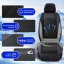 [2026 Upgrade] Cooling Car Seat Cover Ventilated Seat Cushion Summer Driving 12V-24V Ventilated Car Seat Cushion with 2 Powerful Turbo Fans with 3-Speed Adjustable Universal Fit Most Car-Black